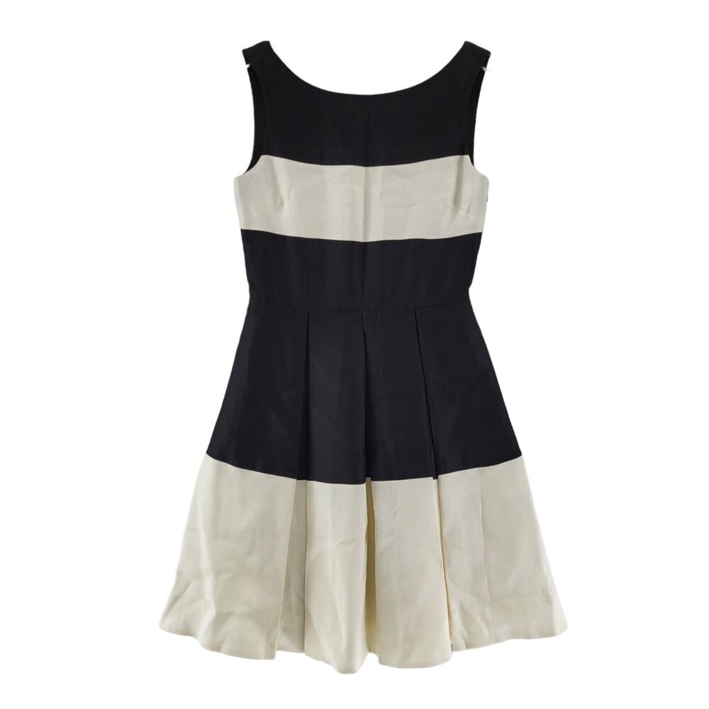 Kate Spade "Gayle Dress" Womens Size 2 Fit and Flare Sleeveless Black Cream‎ NWT